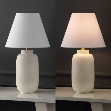 Elinore 24.5" Minimalist Scandinavian Resin/Iron Ginger Jar LED Table Lamp - JONATHAN Y